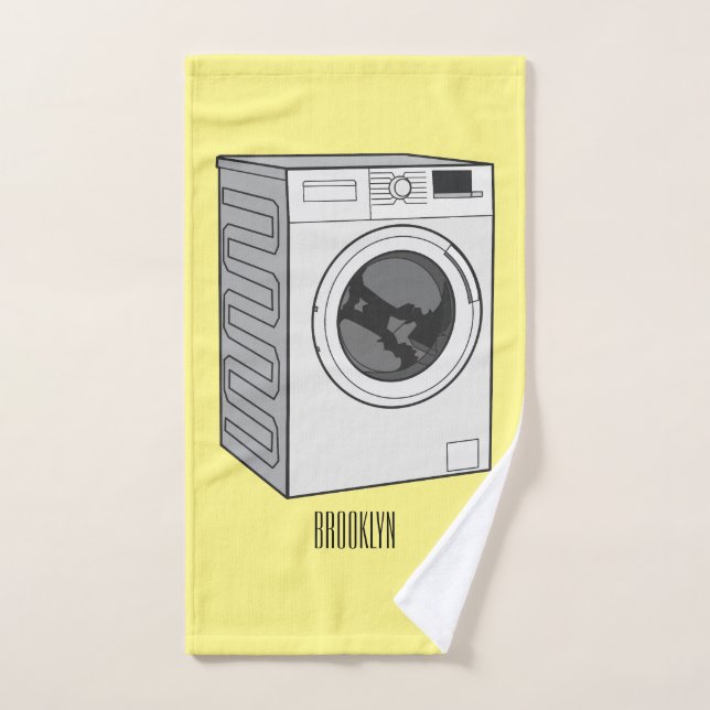 Washing machine cartoon illustration  bath towel set (Hand Towel)