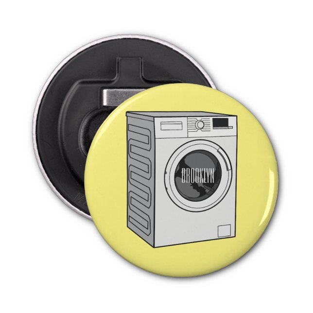 Washing machine cartoon illustration  bottle opener (Front)