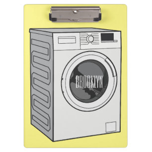 Washing machine cartoon illustration  clipboard