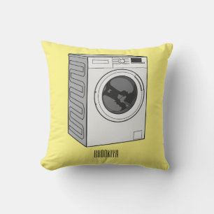 Washing machine cartoon illustration  cushion
