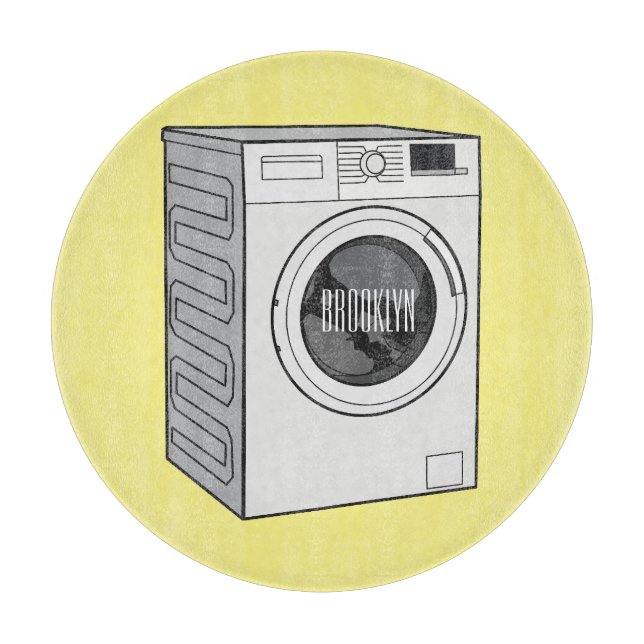 Washing machine cartoon illustration  cutting board (Front)