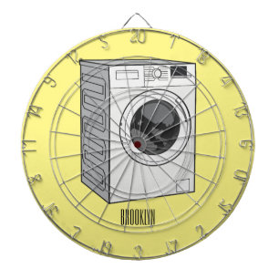 Washing machine cartoon illustration  dartboard