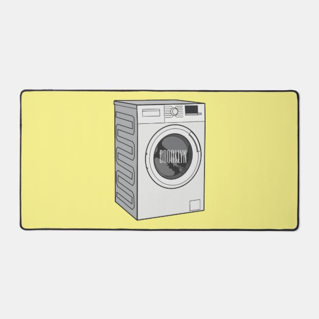 Washing machine cartoon illustration  desk mat (Front)