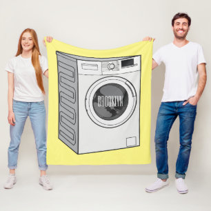 Washing machine cartoon illustration fleece blanket