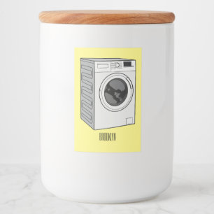 Washing machine cartoon illustration  food label