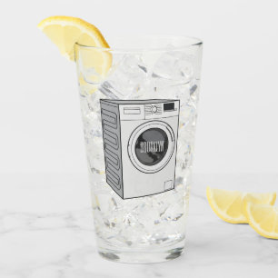 Washing machine cartoon illustration  glass