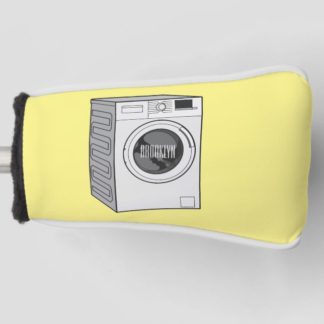 Washing machine cartoon illustration  golf head cover (Front)