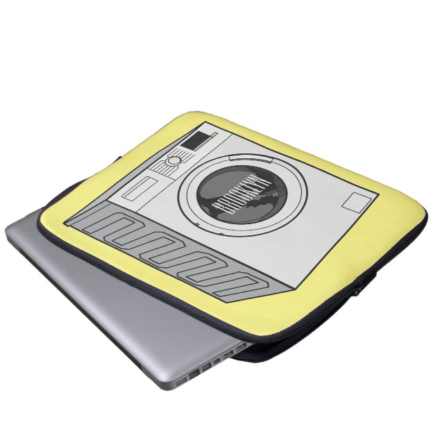 Washing machine cartoon illustration  laptop sleeve (Front Bottom)