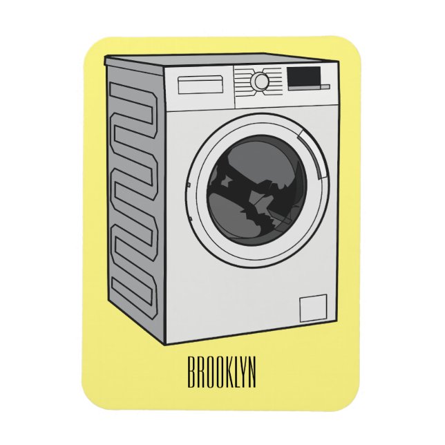 Washing machine cartoon illustration  magnet (Vertical)
