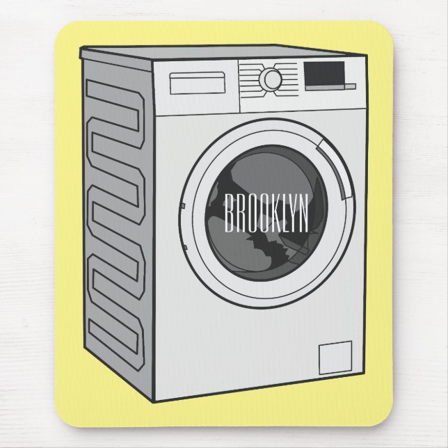 Washing machine cartoon illustration  mouse mat (Front)