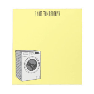 Washing machine cartoon illustration  notepad