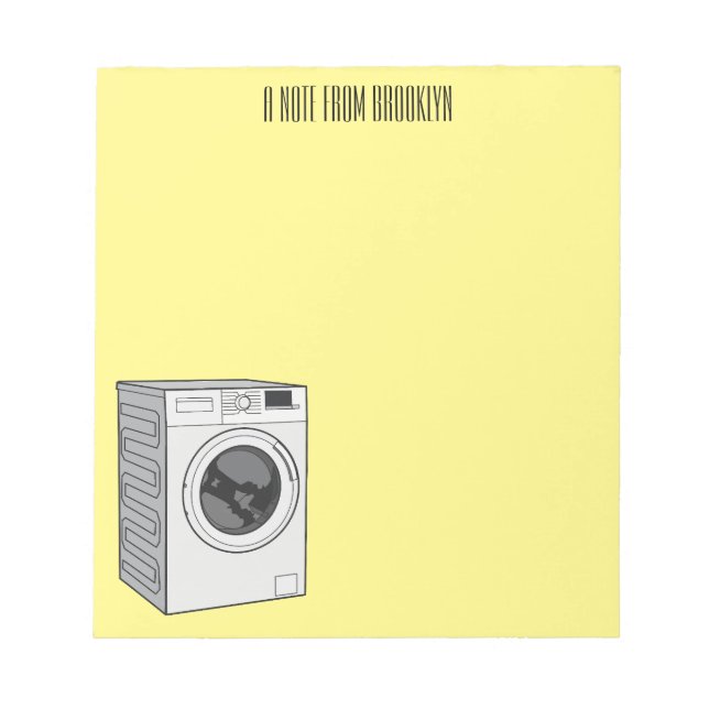 Washing machine cartoon illustration  notepad (Front)