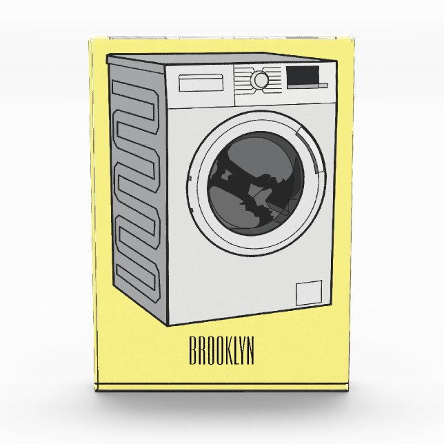 Washing machine cartoon illustration  photo block (Front)