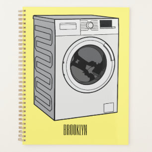 Washing machine cartoon illustration planner