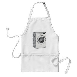 Washing machine cartoon illustration  standard apron