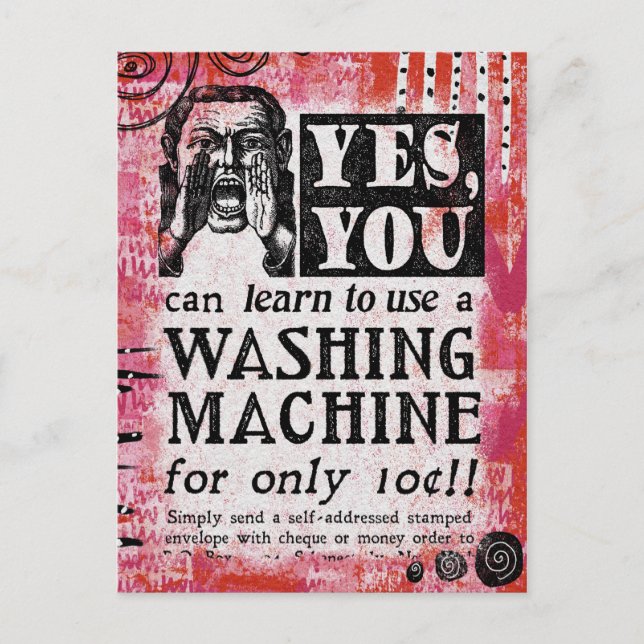Washing Machine - Funny Vintage Ad Postcard (Front)