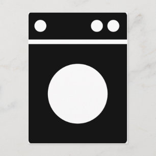 washing machine icon postcard