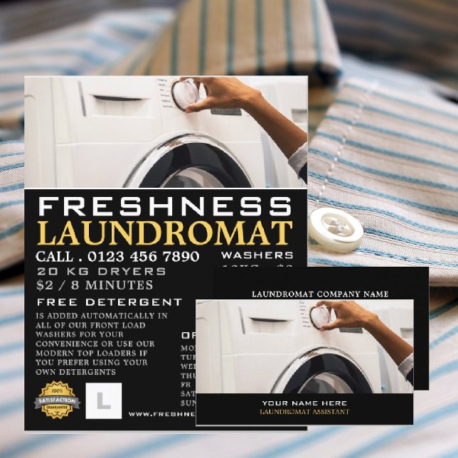 Washing Machine, Laundromat, Cleaning Advertising Flyer (Creator Uploaded)