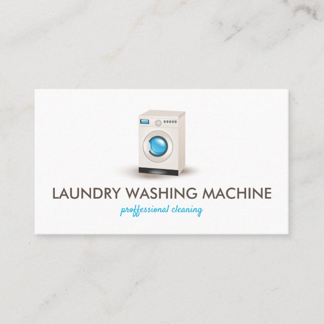 Washing machine Laundry Cleaning Business Card (Front)