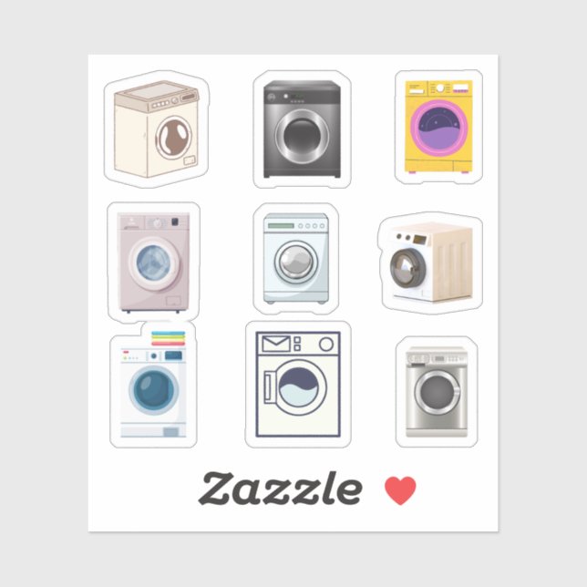 Washing Machine Stickers (Sheet)