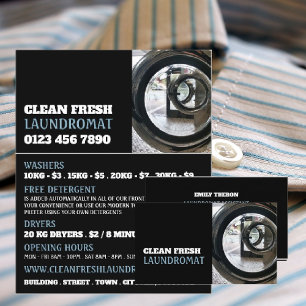 Washing Machines, Laundromat, Cleaning Service Business Card
