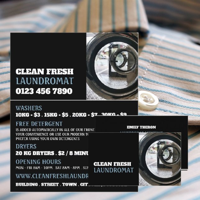 Washing Machines, Laundromat, Cleaning Service Flyer (Creator Uploaded)