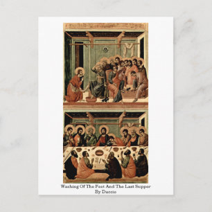 Washing Of The Feet And The Last Supper By Duccio Postcard