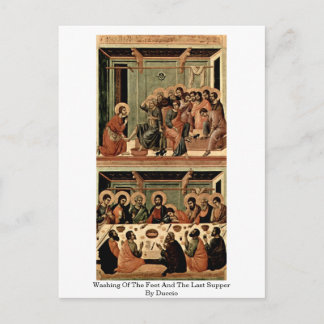 Washing Of The Feet And The Last Supper By Duccio Postcard