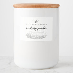Washing Powder Black & White Product Storage Label