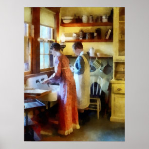 Washing Up After Dinner Poster