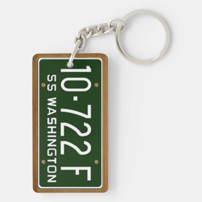 Washington 1955 Vintage License Plate Keychain (Back)
