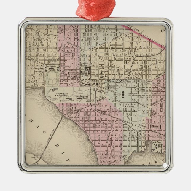 Washington 4 metal tree decoration (Front)