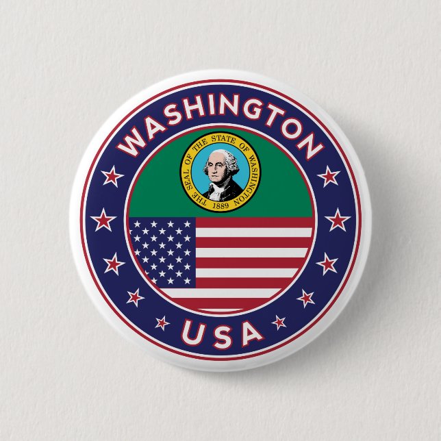 Washington 6 Cm Round Badge (Front)