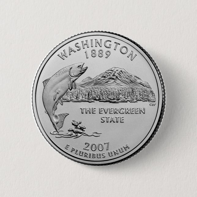 Washington 6 Cm Round Badge (Front)