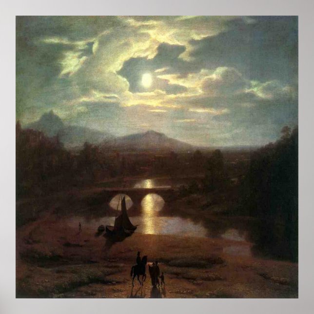 Washington Allston /  Moonlit Landscape, 1809 Poster (Front)