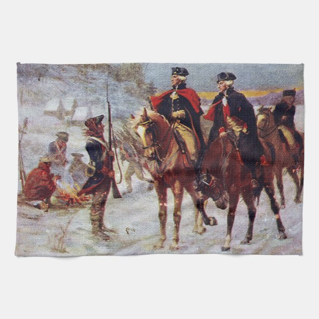 Washington and Lafayette at Valley Forge ~ Tea Towel (Horizontal)