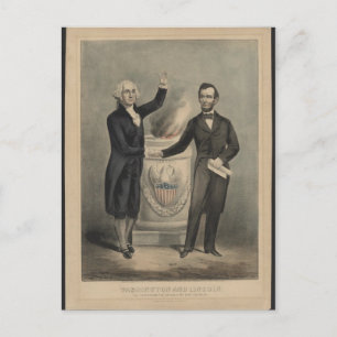 Washington and Lincoln Postcard