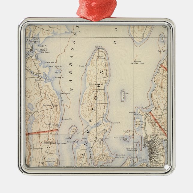 Washington and Newport County Metal Tree Decoration (Front)