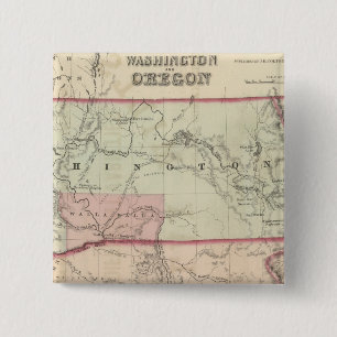 Washington and Oregon and Idaho and Montana 15 Cm Square Badge