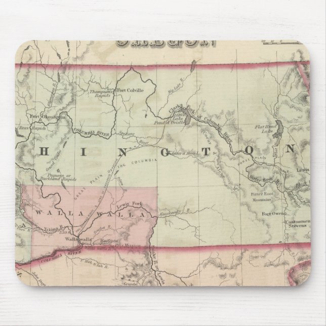 Washington and Oregon and Idaho and Montana Mouse Mat (Front)