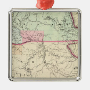 Washington And Oregon Metal Tree Decoration