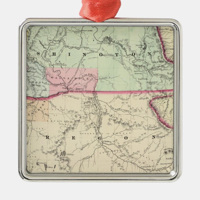 Washington And Oregon Metal Tree Decoration (Front)