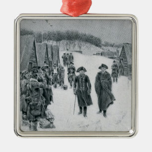 Washington and Steuben at Valley Forge Metal Tree Decoration