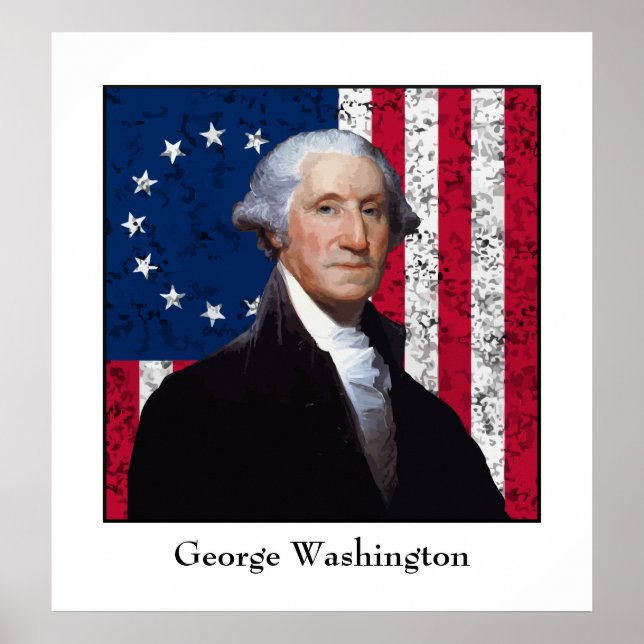 Washington and The U.S. Flag Poster (Front)