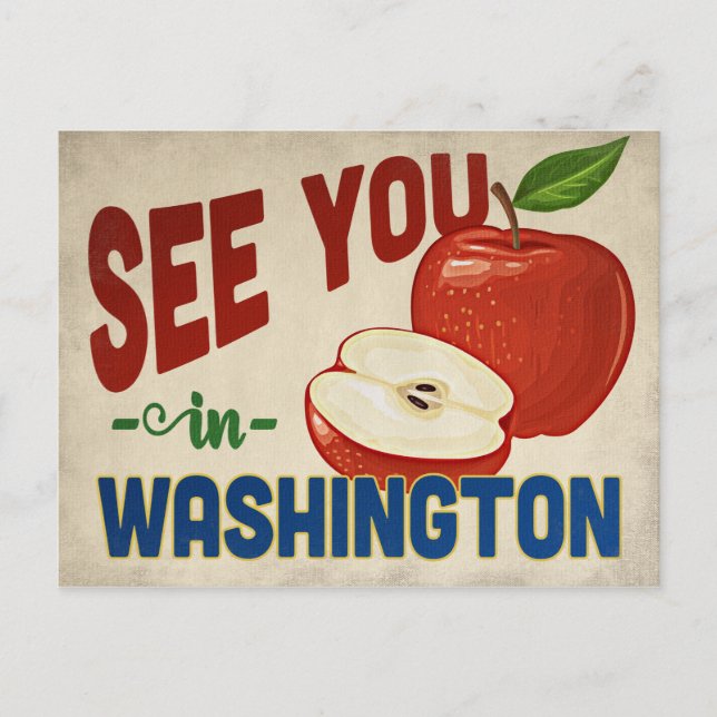 Washington Apple - Vintage Travel Postcard (Front)