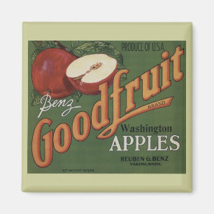 Washington Apples Fruit Crate Label Magnet