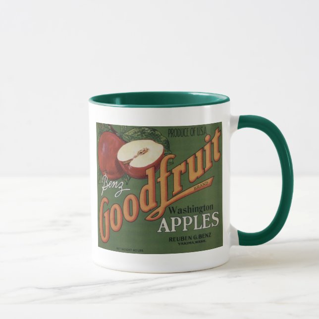 Washington Apples Fruit Crate Label Mug (Right)