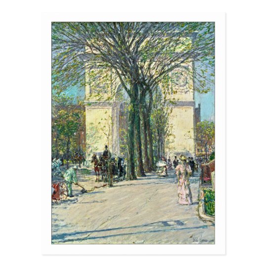 Washington Arch New York by Childe Hassam Postcard