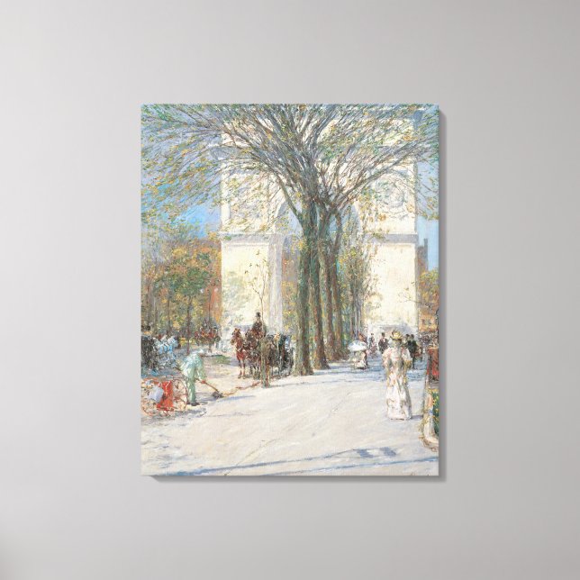 Washington Arch, Spring by Frederick Childe Hassam Canvas Print (Front)
