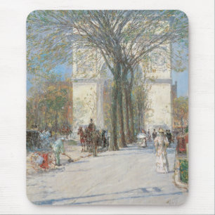 Washington Arch, Spring by Frederick Childe Hassam Mouse Mat